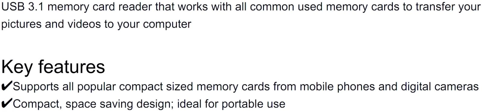 קורא כרטיסי זכרון למחשב TRUST MANGA USB 3.1 21935